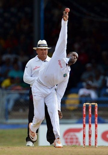 West Indies' off-spinner Shane Shillingford (pictured) came in for Devendra Bishoo to play his first Test for 18 months