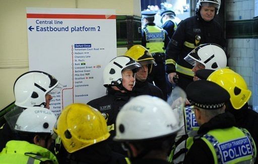 Emergency services take part in an exercise in preparation for the London Olympics at a disused underground station