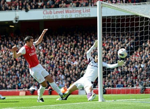 Robin Van Persie (left) denies he has met with Barcelona officials to discuss a possible transfer Robin Van Persie (left) denies he has met with Barcelona officials to discuss a possible transfer