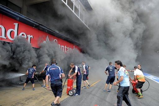 The blaze is believed to have been started by a fuel leak and injured more than 30 people The blaze is believed to have been started by a fuel leak and injured more than 30 people
