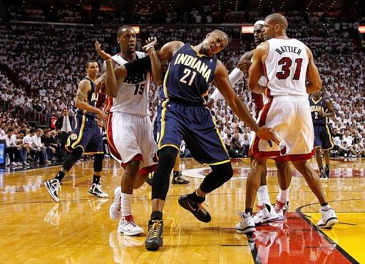 David West scored 16 points and George Hill had 15 as the Indiana Pacers defeated the Miami Heat 78-75 David West scored 16 points and George Hill had 15 as the Indiana Pacers defeated the Miami Heat 78-75
