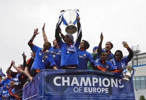 L-R: Ashley Cole, John Terry, Didier Drogba, Jose Bosingwa, Salomon Kalou, and Raul Meireles L-R: Ashley Cole, John Terry, Didier Drogba, Jose Bosingwa, Salomon Kalou, and Raul Meireles