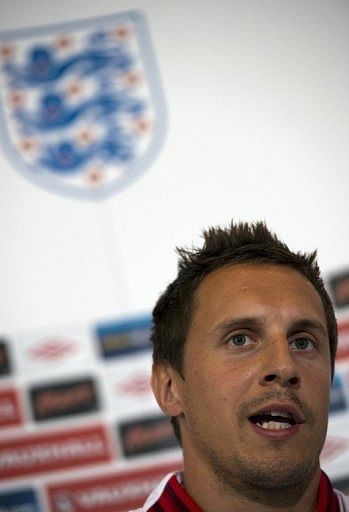 England defender Phil Jagielka speaks during a press conference at a hotel near Watford on Tuesday England defender Phil Jagielka speaks during a press conference at a hotel near Watford on Tuesday