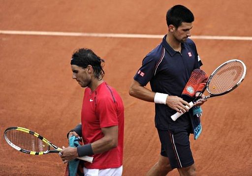 Rafael Nadal (L) and Novak Djokovic Rafael Nadal (L) and Novak Djokovic