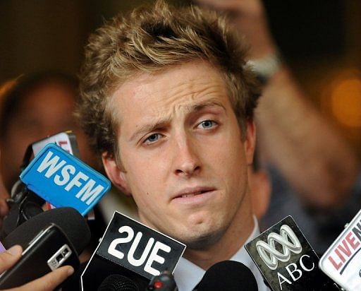 Nick D'Arcy leaves court in 2009 after being given a suspended jail sentence for assaulting another swimmer Nick D'Arcy leaves court in 2009 after being given a suspended jail sentence for assaulting another swimmer