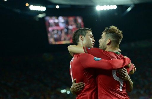 Portugal are rallying around captain Cristiano Ronaldo (L) ahead of their Euro 2012 quarter-final against the Czechs Portugal are rallying around captain Cristiano Ronaldo (L) ahead of their Euro 2012 quarter-final against the Czechs
