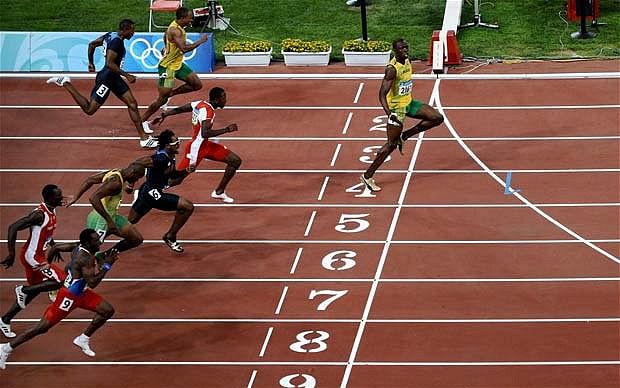 Inspirational Olympic Stories # 3: Bolt strikes Beijing! - 620 x 388 jpeg 63kB