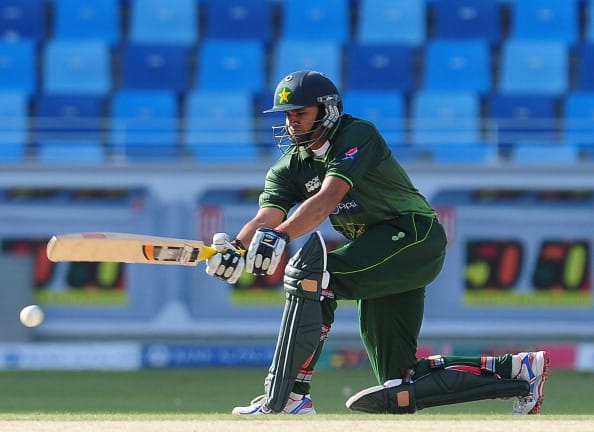 Pakistan's Azhar Ali plays a shot during