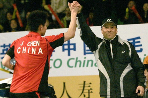 China's Chen Jin celebrates his victory