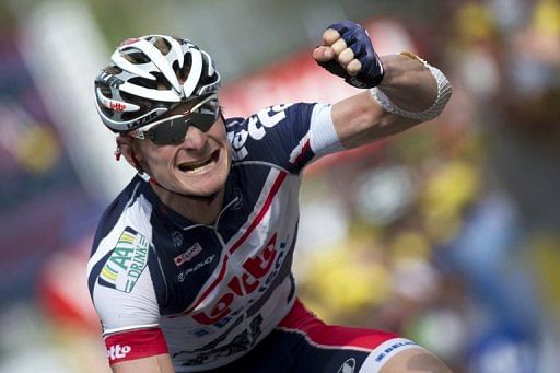 Andre Greipel, pictured during the 2012 Tour de France cycling race, on July 14 Andre Greipel, pictured during the 2012 Tour de France cycling race, on July 14