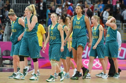 Australian players react at the end of the match Australian players react at the end of the match