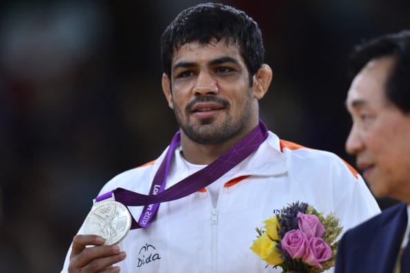 Silver medallist India's Sushil Kumar p