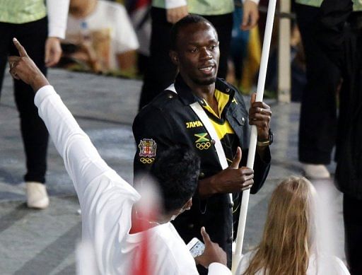 Jamaica's flagbearer Usain Bolt leads his delegation during the opening ceremony at the London 2012 Olympics Jamaica's flagbearer Usain Bolt leads his delegation during the opening ceremony at the London 2012 Olympics