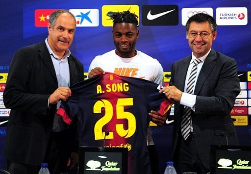 Alex Song had three years of his contract left to run with Arsenal, but joined Barcelona Alex Song had three years of his contract left to run with Arsenal, but joined Barcelona