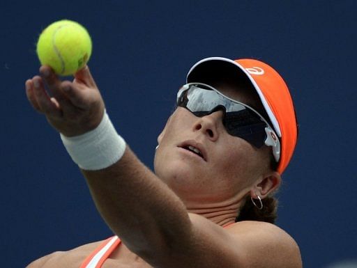 Samantha Stosur of Australia serves to Petra Martic from Croatia Samantha Stosur of Australia serves to Petra Martic from Croatia