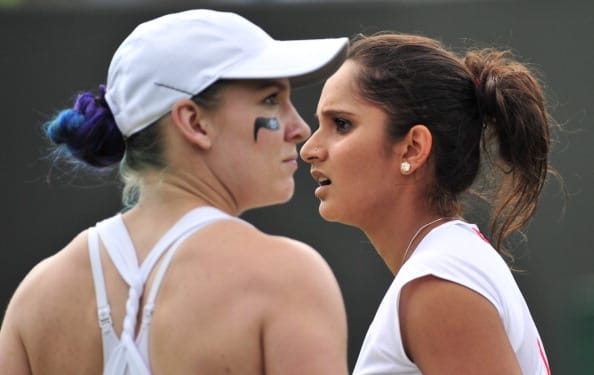 US player Bethanie Mattek-Sands (L) and