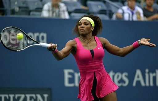 Serena Williams of the US hits against Andrea Hlavackova of the Czech Republic Serena Williams of the US hits against Andrea Hlavackova of the Czech Republic