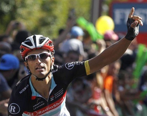 Italy's Daniele Bennati of Radioshack celebrates as he crosses the finish line Italy's Daniele Bennati of Radioshack celebrates as he crosses the finish line