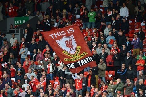 A banner praising the findings of a recent report into the Hillsborough disaster is unfurled by Liverpool supporters A banner praising the findings of a recent report into the Hillsborough disaster is unfurled by Liverpool supporters