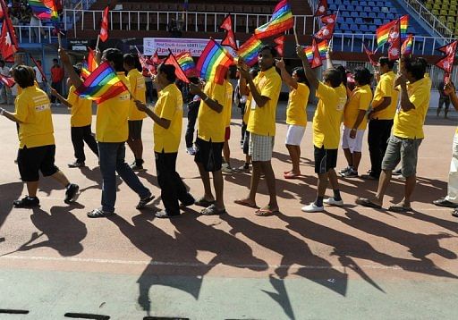 Gay Olympic diving champion Greg Louganis, who is attending is the big draw at Nepal's gay sports event Gay Olympic diving champion Greg Louganis, who is attending is the big draw at Nepal's gay sports event