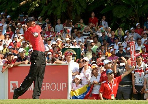 Tiger Woods on Sunday birdied five of his first nine holes to come roaring back into contention, in final round Tiger Woods on Sunday birdied five of his first nine holes to come roaring back into contention, in final round