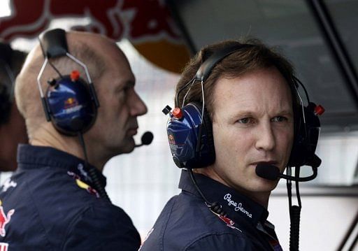 Red Bull team principal Christian Horner (R), pictured next to engineer/designer Adrian Newey Red Bull team principal Christian Horner (R), pictured next to engineer/designer Adrian Newey