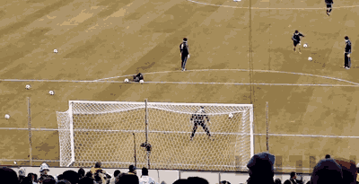 GIF: Lionel Messi scores two goals with one shot!