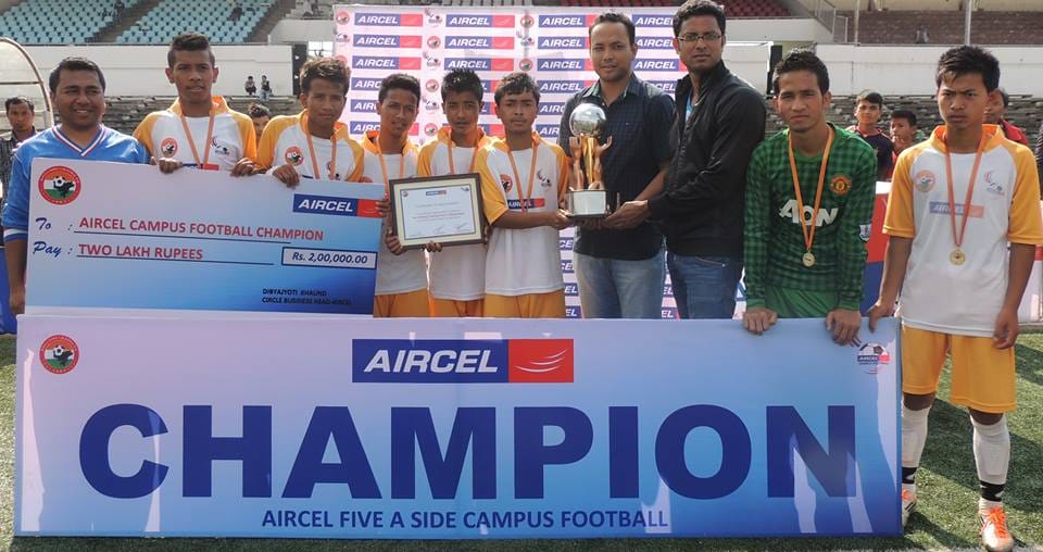 SAI – Meghalaya wins the Aircel 5 A-Side campus tournament 2013