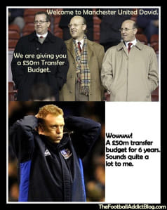 Comic: Moyes faints during meeting with the Glazers!