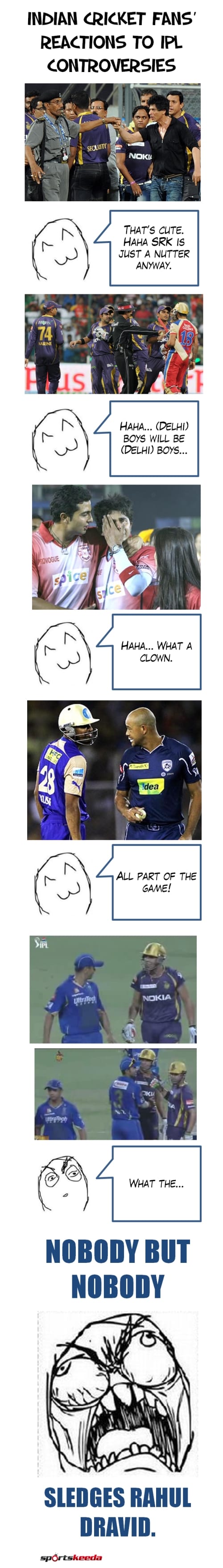 COMIC: Indian fans’ reactions to KKR sledging Dravid