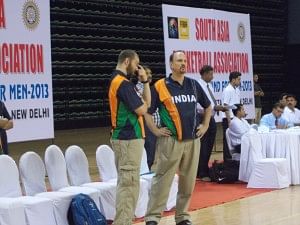 Meeting of Minds: Coach Scott Flemming (right) with Strength & Conditioning Coach Zak Penwell, during the SABA qualifiers in Delhi.