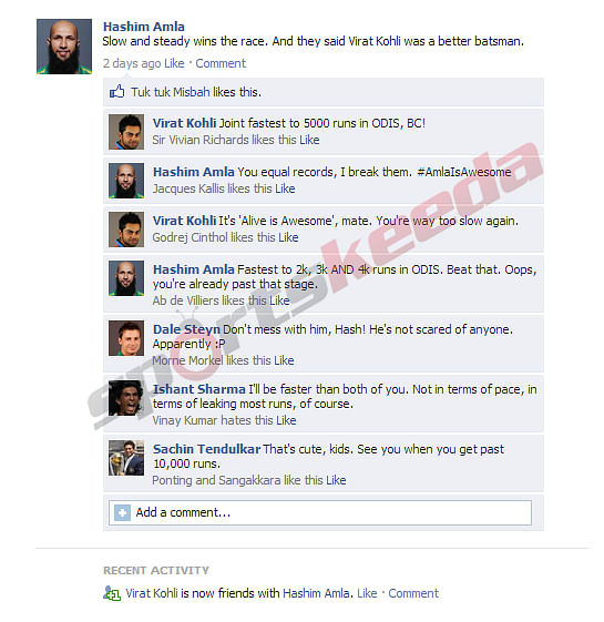 FB Wall: Hashim Amla's message to Virat Kohli