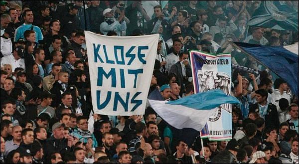Was shown an SS Banner by a few Lazio fans during a match