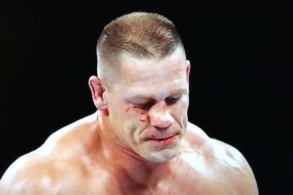 John Cena continued to wrestle with Seth Rollins despite suffering from a broken nose - cena-busted1-600x400-1438065229-800