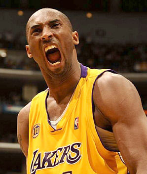 Kobe with wrath written large on his face Kobe with wrath written large on his face