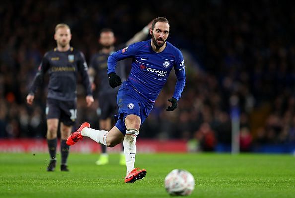 Higuain made his Chelsea debut during their FA Cup win over Sheffield Wednesday on Sunday