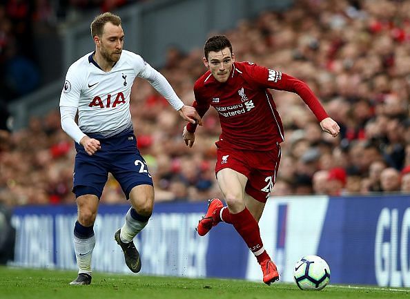 Robertson defended well to thwart Eriksen as he threatened, while creating an excellent assist for Firmino