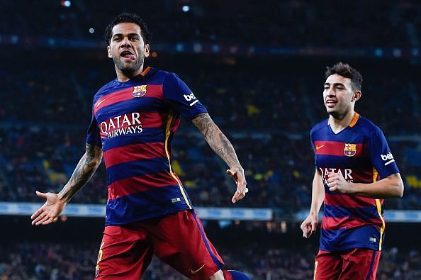 Alves enjoyed a trophy-laden spell at Barca