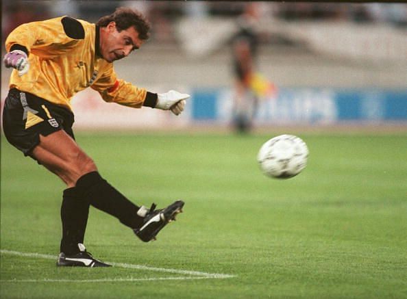 Peter Shilton in action for England