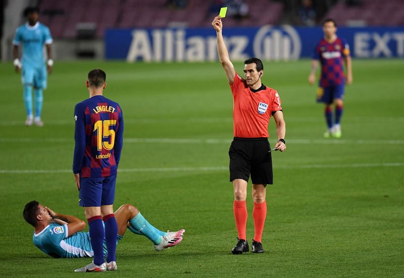 The only blemish on Lenglet's returning performance for Barcelona was a late, albeit harsh, booking