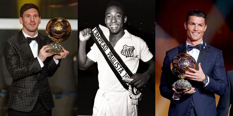 Neither Lionel Messi nor Cristiano Ronaldo can match Pele in total Ballon d'Or trophies