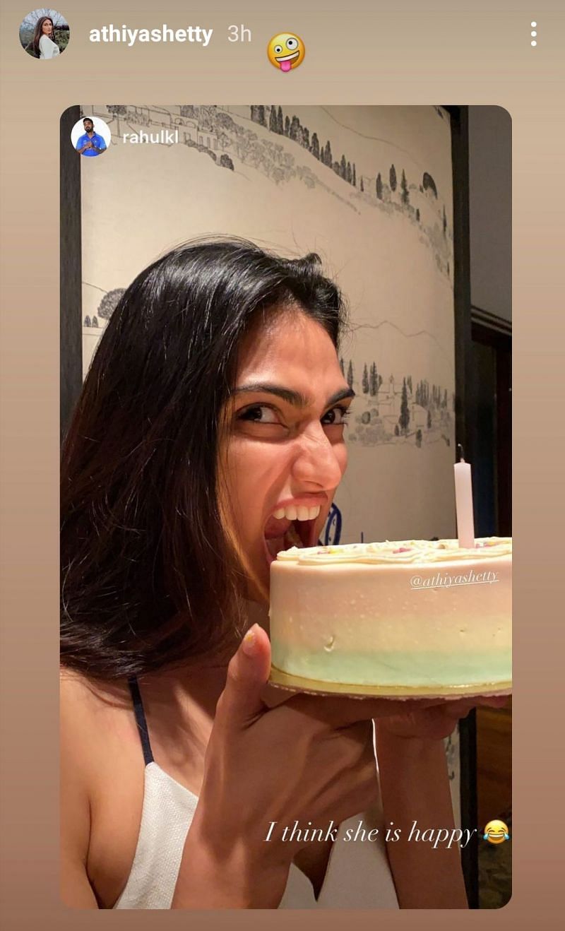 Athiya Shetty reacts to KL Rahul's Instagram story