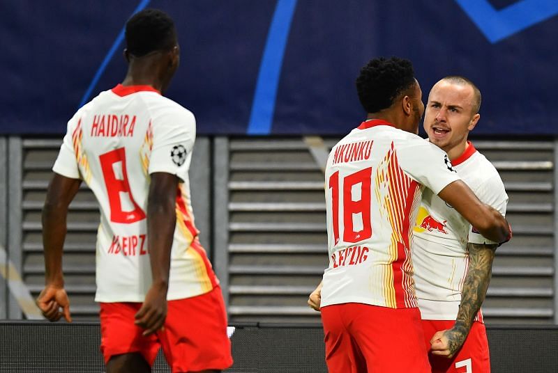 Leipzig raced to an early lead after Angelino's beautiful finish two minutes in, and United couldn't cope