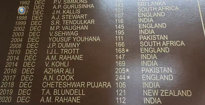 [Watch] Ajinkya Rahane has his name engraved on MCG Honours Board for the second time
