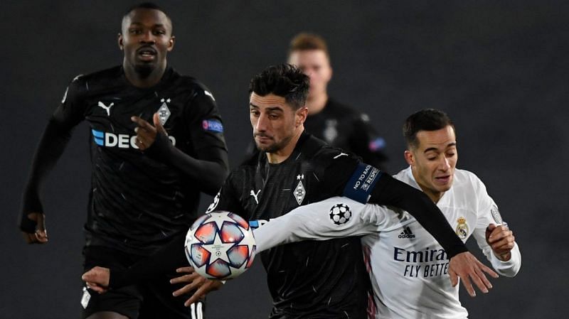 Stindl (centre) really struggled to get going against Real here (Picture: Pierre-Philippe Marcou / AFP)