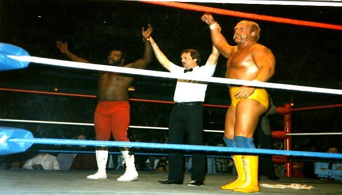 The Junkyard Dog took his massive regional fame to the WWF in 1984 and often stood side by side with World Champion Hulk Hogan
