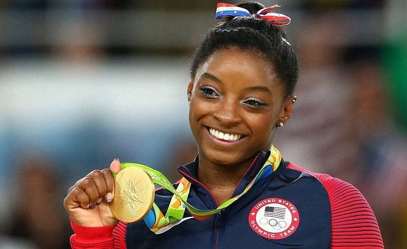 Simone ecstatic after clinching gold in the 2016 Rio Olympic games