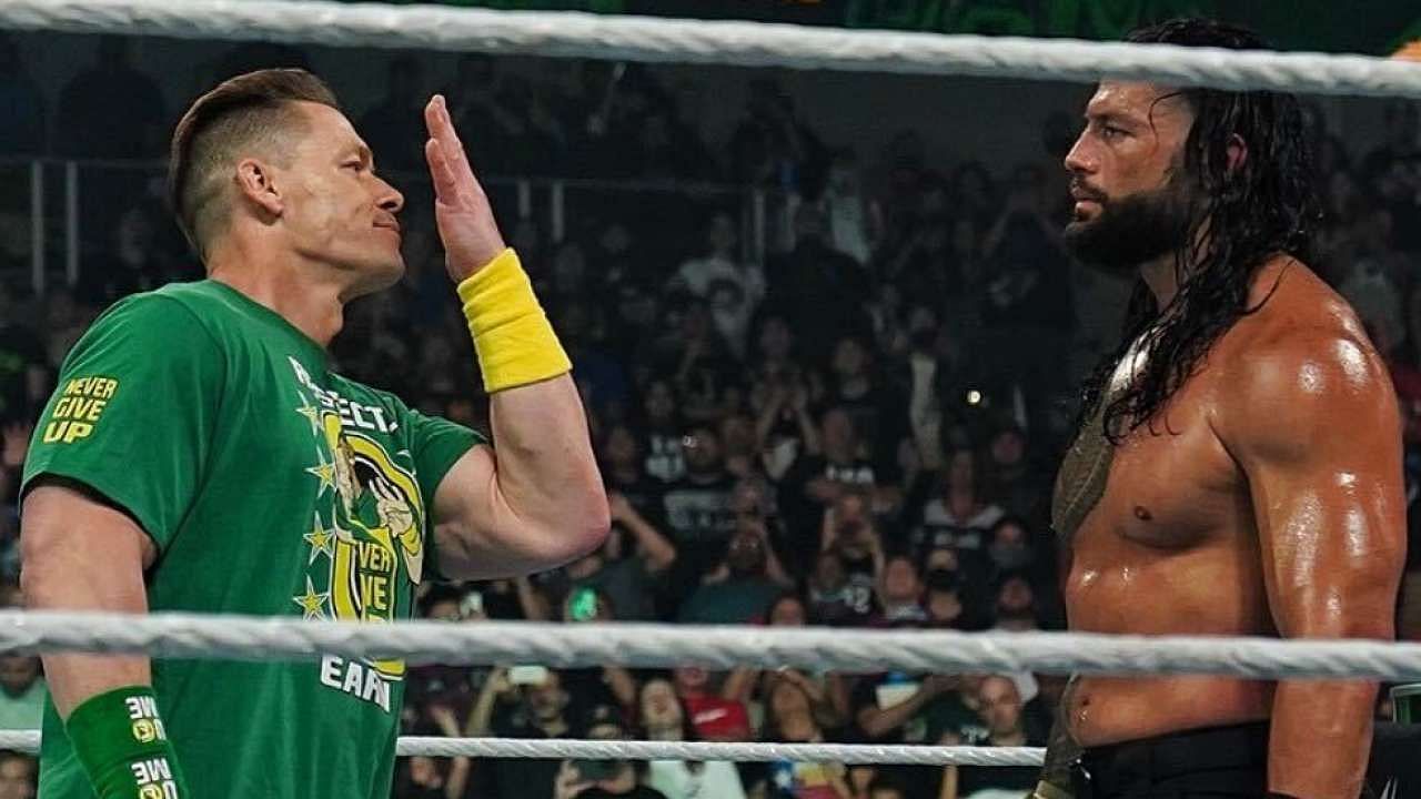 John Cena and Roman Reigns ran into each other at WWE MITB