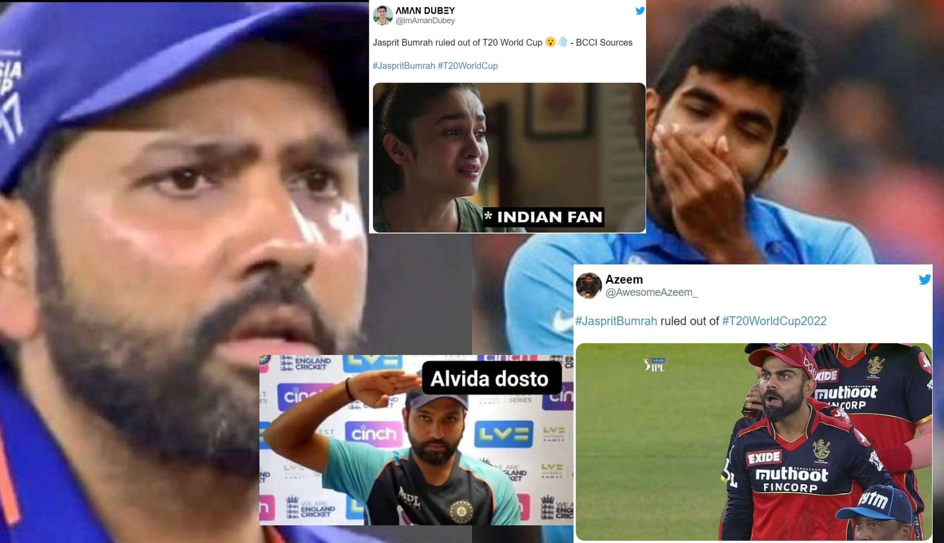 Top 10 funny memes after reports emerge that Jasprit Bumrah has been ruled out of T20 World Cup 2022