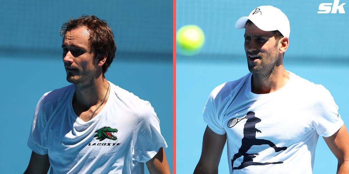 Novak Djokovic makes Australian Open return with practice match against Daniil Medvedev at Rod Laver Arena